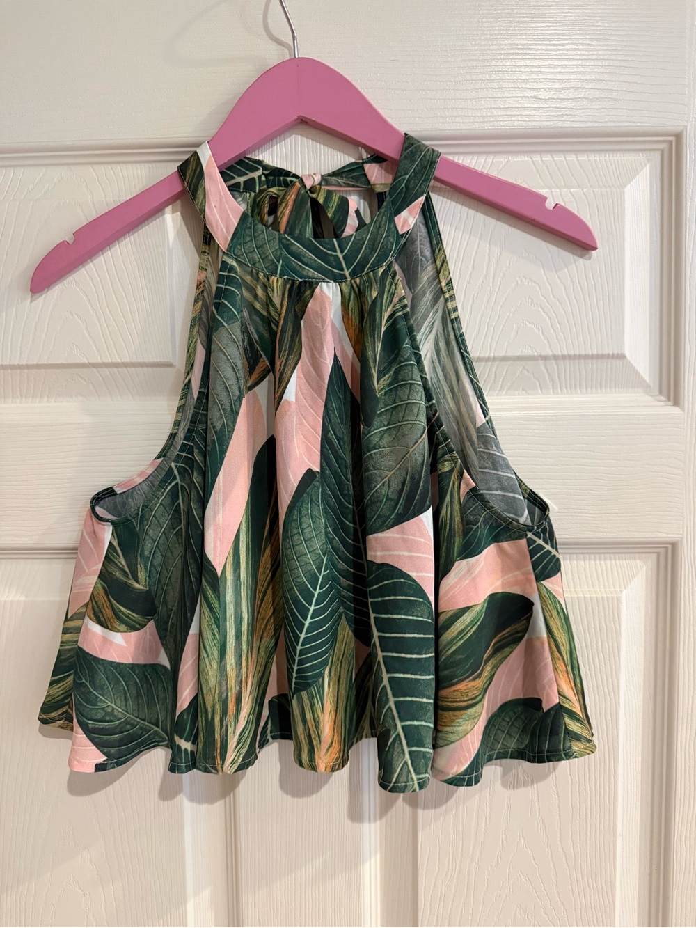 Show Me Your MuMu Green & Pink Tropical Halter Crop Top